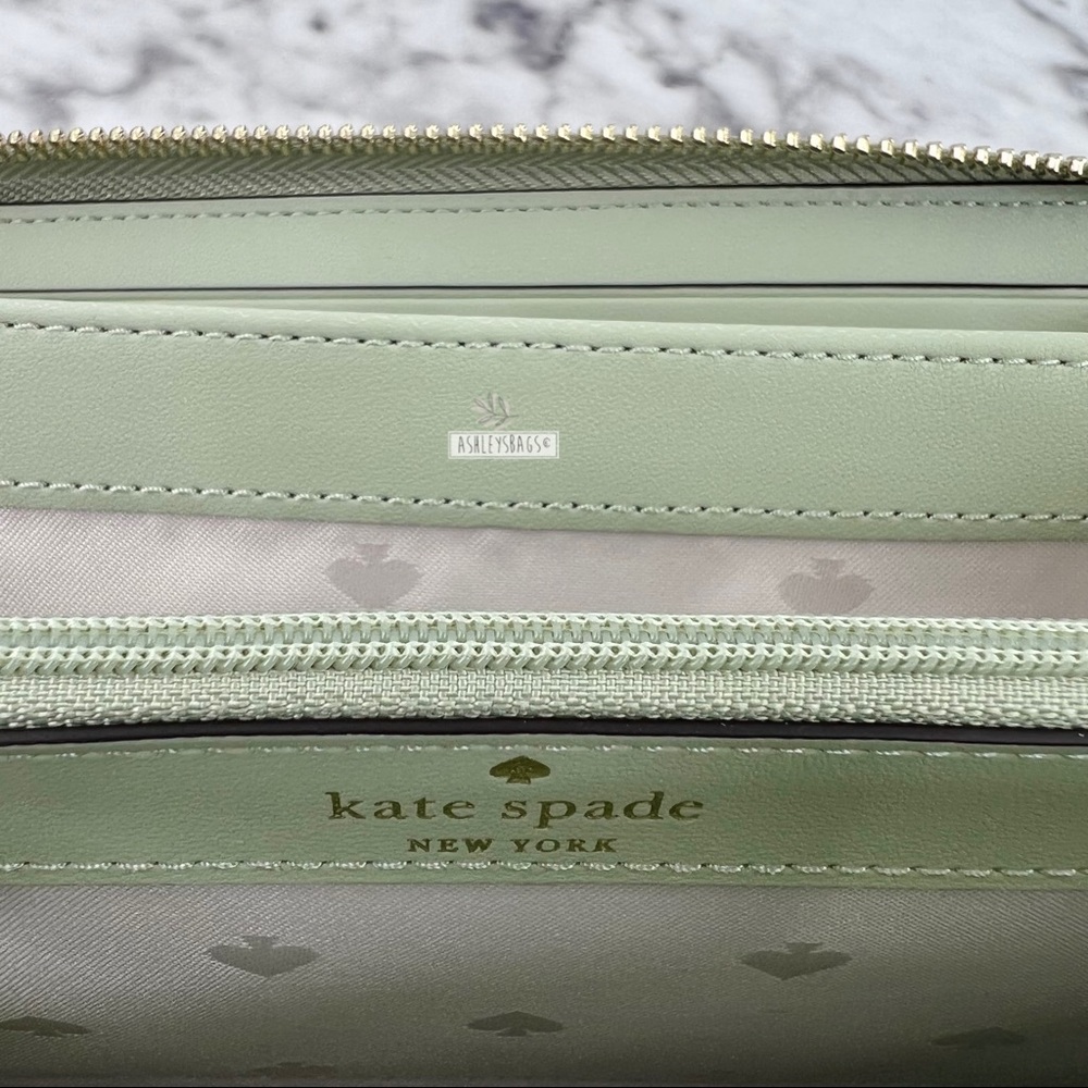 Kate Spade Large Continental Wallet In Sage Bundle Green - Picture 4 of 6
